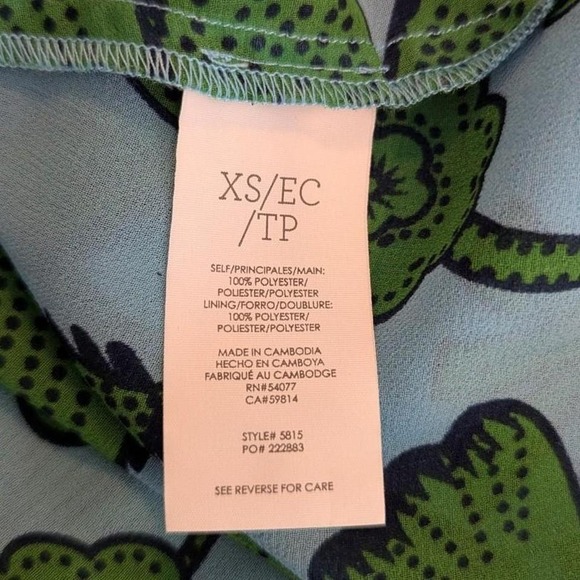 Cabi 5815 Derby Dress Green Floral Wrap Dress - Size XS - Picture 8 of 9